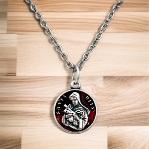 Szent Rita amulett medál talizmán nemesacél kapcsos láncon - ékszer - nyaklánc - medálos nyaklánc - Meska.hu