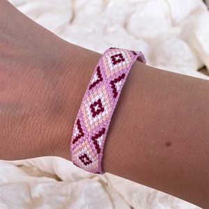 Fesztivál bohó stílusú csomózott fonott makramé karkötő állítható méretű 002 - ékszer - karkötő - fonott karkötő - Meska.hu