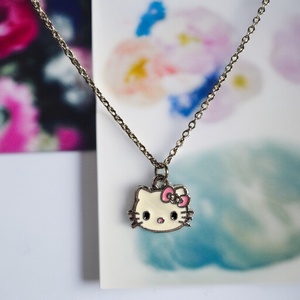 Hello Kitty medál nemesacél kapcsos láncon  - Meska.hu
