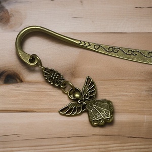 Vintage stílusú antikolt jellegű fém bronz angyalkás könyvjelző ajándék karácsonyra  - könyv & zene - könyvjelző - Meska.hu