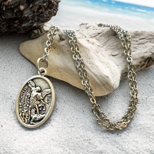 Szent Mihály arkangyal amulett medál talizmán nemesacél kapcsos láncon - Meska.hu