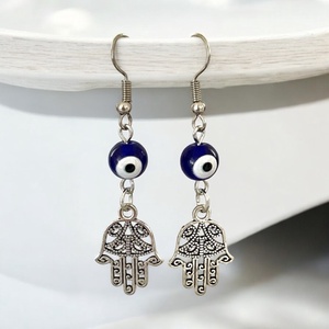 Hamsa kéz vigyázó szem lógó fülbevaló, Ékszer, Fülbevaló, Lógó fülbevaló, , MESKA