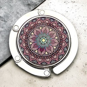 Mandala mintázatú Üveglencsés Táska Akasztó Táskaakasztó - táska & tok - kulcstartó & táskadísz - táskaakasztó - Meska.hu