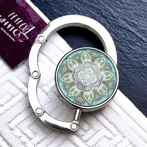 Mandala mintázatú Üveglencsés Táska Akasztó Táskaakasztó, Táska & Tok, Kulcstartó & Táskadísz, Táskaakasztó, Üvegművészet, Ékszerkészítés, MESKA