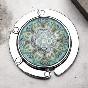Mandala mintázatú Üveglencsés Táska Akasztó Táskaakasztó - táska & tok - kulcstartó & táskadísz - táskaakasztó - Meska.hu