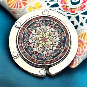 Mandala mintázatú Üveglencsés Táska Akasztó Táskaakasztó - táska & tok - kulcstartó & táskadísz - táskaakasztó - Meska.hu