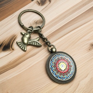 Mandala mintás vintage stílusú bronz színű üveglencsés kulcstartó, Táska & Tok, Kulcstartó & Táskadísz, Kulcstartó, Ékszerkészítés, Üvegművészet, MESKA