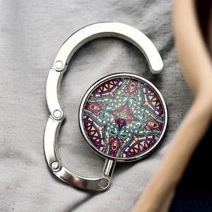Mandala mintázatú Üveglencsés Táska Akasztó Táskaakasztó, Táska & Tok, Kulcstartó & Táskadísz, Táskaakasztó, Ékszerkészítés, Üvegművészet, MESKA