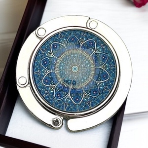 Mandala mintázatú Üveglencsés Táska Akasztó Táskaakasztó - táska & tok - kulcstartó & táskadísz - táskaakasztó - Meska.hu