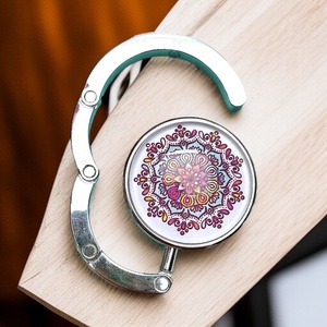 Mandala mintázatú Üveglencsés Táska Akasztó Táskaakasztó, Táska & Tok, Kulcstartó & Táskadísz, Táskaakasztó, Üvegművészet, MESKA