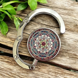 Mandala mintázatú Üveglencsés Táska Akasztó Táskaakasztó, Táska & Tok, Kulcstartó & Táskadísz, Táskaakasztó, Ékszerkészítés, Üvegművészet, MESKA
