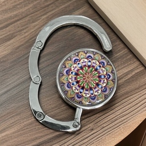Mandala mintázatú Üveglencsés Táska Akasztó Táskaakasztó, Táska & Tok, Kulcstartó & Táskadísz, Táskaakasztó, Ékszerkészítés, Üvegművészet, MESKA