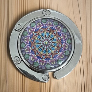 Mandala mintázatú Üveglencsés Táska Akasztó Táskaakasztó - táska & tok - kulcstartó & táskadísz - táskaakasztó - Meska.hu