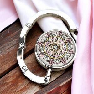 Mandala mintázatú Üveglencsés Táska Akasztó Táskaakasztó, Táska & Tok, Kulcstartó & Táskadísz, Táskaakasztó, Ékszerkészítés, Üvegművészet, MESKA