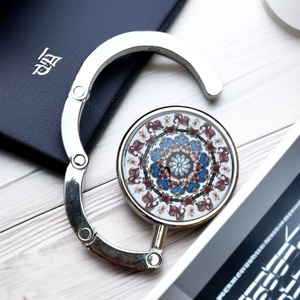 Mandala mintázatú Üveglencsés Táska Akasztó Táskaakasztó, Táska & Tok, Kulcstartó & Táskadísz, Táskaakasztó, Üvegművészet, Ékszerkészítés, MESKA