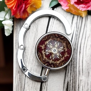 Mandala mintázatú Üveglencsés Táska Akasztó Táskaakasztó, Táska & Tok, Kulcstartó & Táskadísz, Táskaakasztó, Üvegművészet, Ékszerkészítés, MESKA