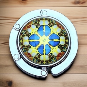 Mandala mintázatú Üveglencsés Táska Akasztó Táskaakasztó - táska & tok - kulcstartó & táskadísz - táskaakasztó - Meska.hu