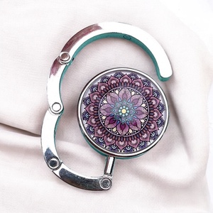 Mandala mintázatú Üveglencsés Táska Akasztó Táskaakasztó, Táska & Tok, Kulcstartó & Táskadísz, Táskaakasztó, Üvegművészet, Ékszerkészítés, MESKA