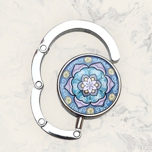 Mandala mintázatú Üveglencsés Táska Akasztó Táskaakasztó, Táska & Tok, Kulcstartó & Táskadísz, Táskaakasztó, Üvegművészet, Ékszerkészítés, MESKA