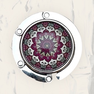Mandala mintázatú Üveglencsés Táska Akasztó Táskaakasztó - táska & tok - kulcstartó & táskadísz - táskaakasztó - Meska.hu
