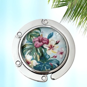 Trópusi Virág mintázatú Üveglencsés Táska Akasztó Táskaakasztó 5603873 - táska & tok - kulcstartó & táskadísz - táskaakasztó - Meska.hu