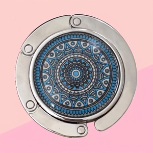 Mandala Virág mintázatú Üveglencsés Táska Akasztó Táskaakasztó 5603851 - táska & tok - kulcstartó & táskadísz - táskaakasztó - Meska.hu