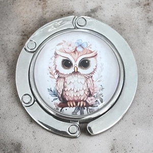 Bagoly mintázatú Üveglencsés Táska Akasztó Táskaakasztó - táska & tok - kulcstartó & táskadísz - táskaakasztó - Meska.hu