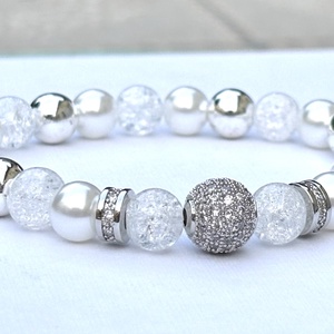 Örömanya szülőköszöntő ajándék LUXURY ásvány karkötő cirkónia köves charm díszítésekkel díszdobozban kísérő szöveggel  - esküvő - emlék & ajándék - szülőköszöntő ajándék - Meska.hu