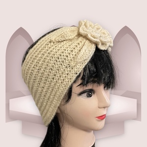 Kötött fejpánt bézs  - ruha & divat - sál, sapka, kendő - fejpánt - Meska.hu