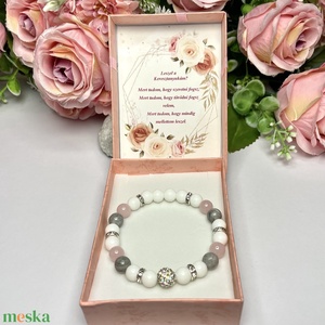 Keresztanya felkérő ásvány karkötő shamballa dísszel ajándékdobozban 5515458, Ékszer, Karkötő, Ásványkarkötő, Ékszerkészítés, Gyöngyfűzés, gyöngyhímzés, MESKA
