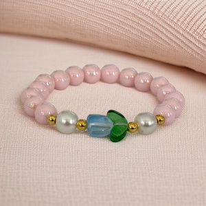 Színes vidám gyerek karkötő tulipános 13-14 cm 5582747, Ékszer, Karkötő, Bogyós karkötő, Ékszerkészítés, Gyöngyfűzés, gyöngyhímzés, MESKA