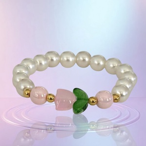 Színes vidám gyerek karkötő tulipános 11-12 cm 5582740, Ékszer, Karkötő, Bogyós karkötő, Ékszerkészítés, Gyöngyfűzés, gyöngyhímzés, MESKA