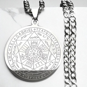 Hét arkangyal nemesacél nyaklánc medállal talizmán amulett (sima) - ékszer - nyaklánc - medálos nyaklánc - Meska.hu