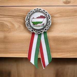 Üveglencsés kokárda Magyarország, Ékszer, Kitűző és Bross, Ékszerkészítés, Üvegművészet, MESKA