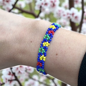 Színes apró gyöngyös elasztikus karkötő 16 cm 5632576, Ékszer, Karkötő, Gyöngyös karkötő, , MESKA