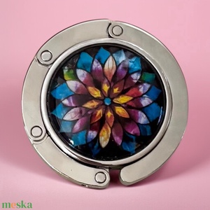 Mandala Virág mintázatú Üveglencsés Táska Akasztó Táskaakasztó 5635432 - táska & tok - kulcstartó & táskadísz - táskaakasztó - Meska.hu