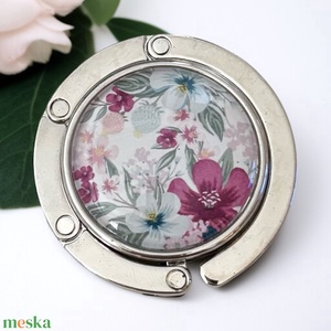 Trópusi Virág mintázatú Üveglencsés Táska Akasztó Táskaakasztó 5191297 - táska & tok - kulcstartó & táskadísz - táskaakasztó - Meska.hu