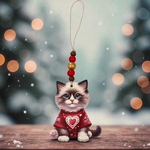 Macskás fadísz karácsonyi dísz dekoráció 5637163 - Meska.hu