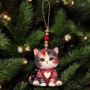 Macskás fadísz karácsonyi dísz dekoráció 5637159, Karácsony, Karácsonyi lakásdekoráció, Karácsonyfadíszek, Ékszerkészítés, Famegmunkálás, MESKA