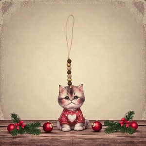 Macskás fadísz karácsonyi dísz dekoráció 5637143 - Meska.hu