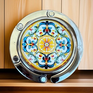 Virág mintázatú Üveglencsés Táska Akasztó Táskaakasztó 5666357 - táska & tok - kulcstartó & táskadísz - táskaakasztó - Meska.hu