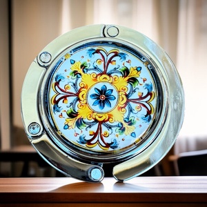 Virág mintázatú Üveglencsés Táska Akasztó Táskaakasztó 5666396 - táska & tok - kulcstartó & táskadísz - táskaakasztó - Meska.hu