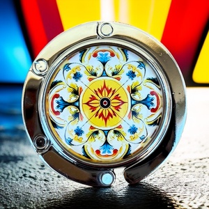 Virág mintázatú Üveglencsés Táska Akasztó Táskaakasztó 5666415 - táska & tok - kulcstartó & táskadísz - táskaakasztó - Meska.hu