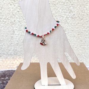 Karácsonyi csengettyű csomózott makramé charm karkötő 5666532, Ékszer, Karkötő, Fonott karkötő, Ékszerkészítés, Csomózás, MESKA