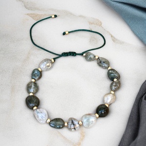 Mohaachát csomózott makramé ásványkarkötő 5666623, Ékszer, Karkötő, Ásványkarkötő, Csomózás, MESKA