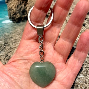 Szerencse, nyugalom, önbizalom, pozitív energia zöld aventurin ásvány szív kulcstartó 5667702, Táska & Tok, Kulcstartó & Táskadísz, Kulcstartó, , MESKA