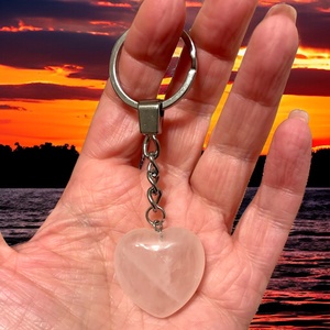 Szeretet, gyengédség, harmónia, önbizalom rózsakvarc ásvány szív kulcstartó 5667782, Táska & Tok, Kulcstartó & Táskadísz, Kulcstartó, , MESKA