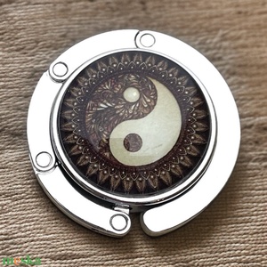 Jin Jang mintázatú Üveglencsés Táska Akasztó Táskaakasztó - táska & tok - kulcstartó & táskadísz - táskaakasztó - Meska.hu