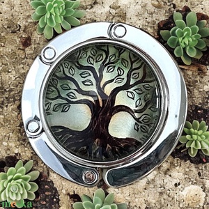 Életfa Fa mintázatú Üveglencsés Táska Akasztó Táskaakasztó  - táska & tok - kulcstartó & táskadísz - táskaakasztó - Meska.hu