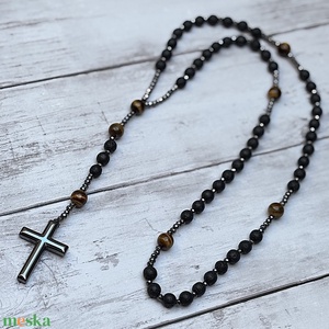 Lávakő Hematit Tigrisszem Férfi fiú ajándék ásvány rózsafüzér díszdobozban 5676718 - otthon & életmód - vallás - lánc & füzér - Meska.hu